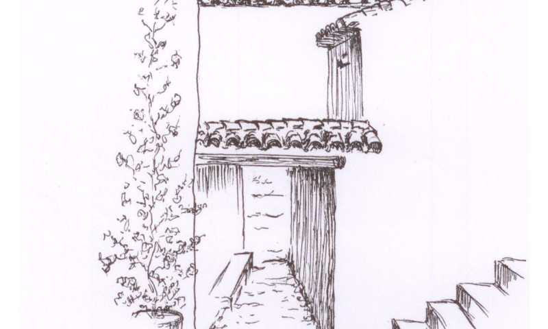 bajada de la calle Antonio Machado con la baranda que permite ver la callejuela