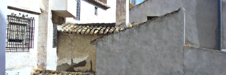 eliminación Murete que deja tal cual se vería la callejuela pintorésca, El callejón del Mesón.Realizada por 247studio Diseño Gráfico Freelance