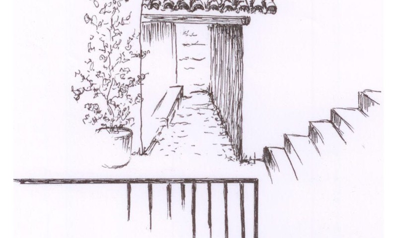 Acceso al callejón del Mesón. Recreación del callejón como rincón a destacar en Baza. Autor Diaza