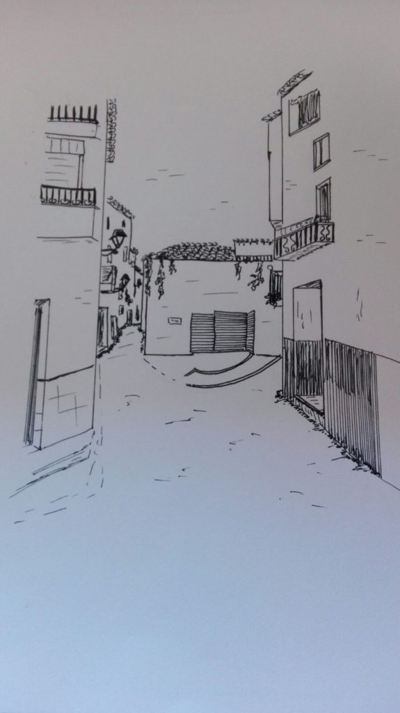Los baños árabes de la Judería de Baza. Recreación e idea de Mi Mejorbaza, recreada por Bienvenida González autora de las plumillas que se pueden ver en este post.
