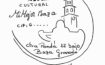 El sello de la Asociación Cultural Mi Mejor Baza,, creación de Bienvenida González, en el que la autora de la idea, Bienvenida González, en conexión con el blog Mimejorbaza, recoge y envuelve el Centro Histórico de Baza en un abrazo una luna creciente que envuelve y acoge desde el campanario una Baza que desde su medina B